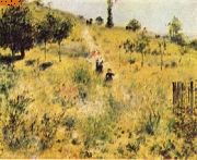 Ansteigender Weg im hohen Gras nach Renoir